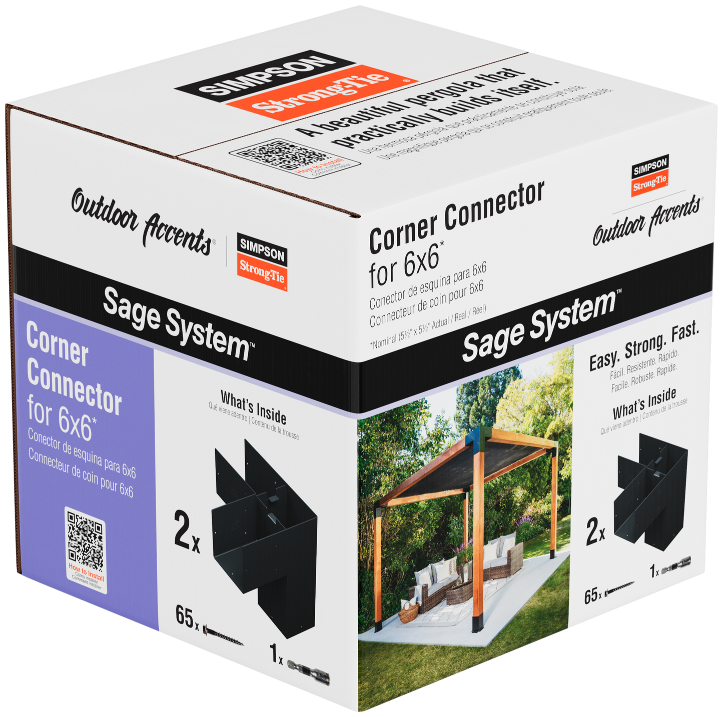 Box of Simpson Sage System Corner Connectors for DIY Pergola