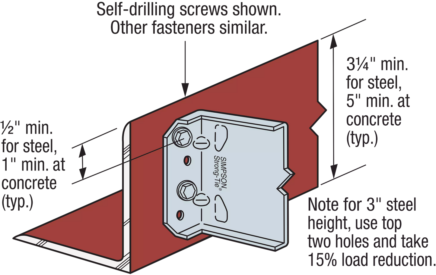 Simpson MSCB47.5-KT Bypass Framing Slide-Clip Connector W/Screws, Pkg 25