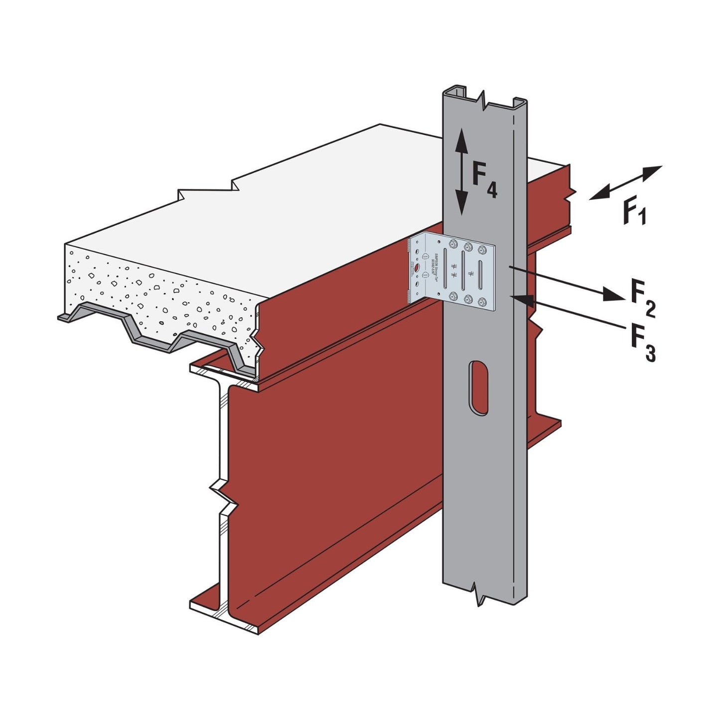 Simpson SCS62-5/68-KT25 Seismic Bypass Framing Connector - G90 Galvanized, Pkg 25