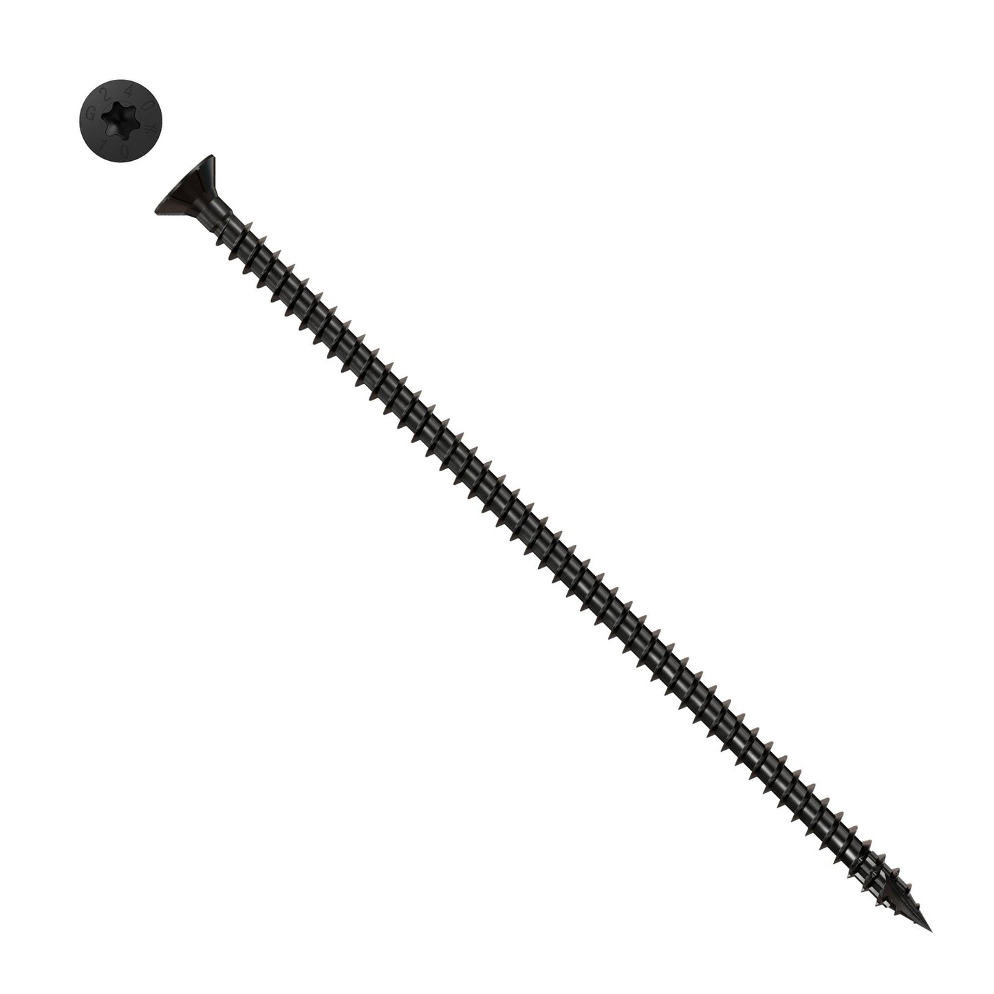 Simpson Strong-Tie 0.390" x 9-1/2" SDCF Timber-CF Flat Head Screw - E-Coat, Black, Qty. 30