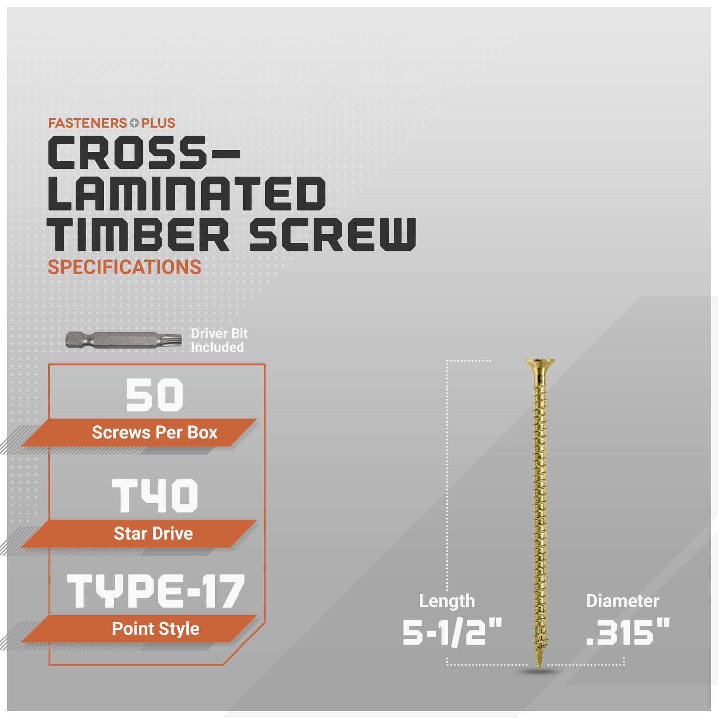 0.315" x 4-3/4" Strong-Drive SDCF Timber-CF Screw - Yellow Zinc - Specifications
