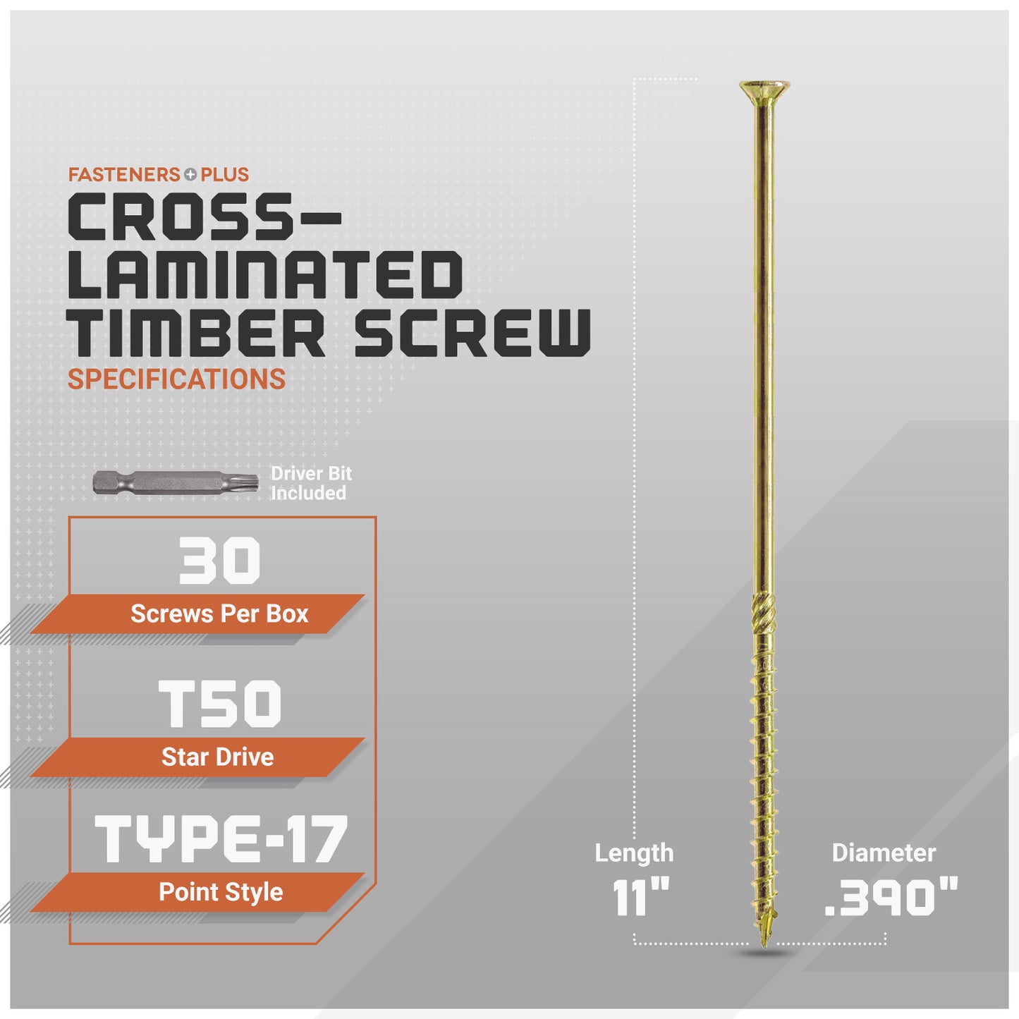 Strong-Drive SDCF Timber-CF Screw - Yellow Zinc - Specifications