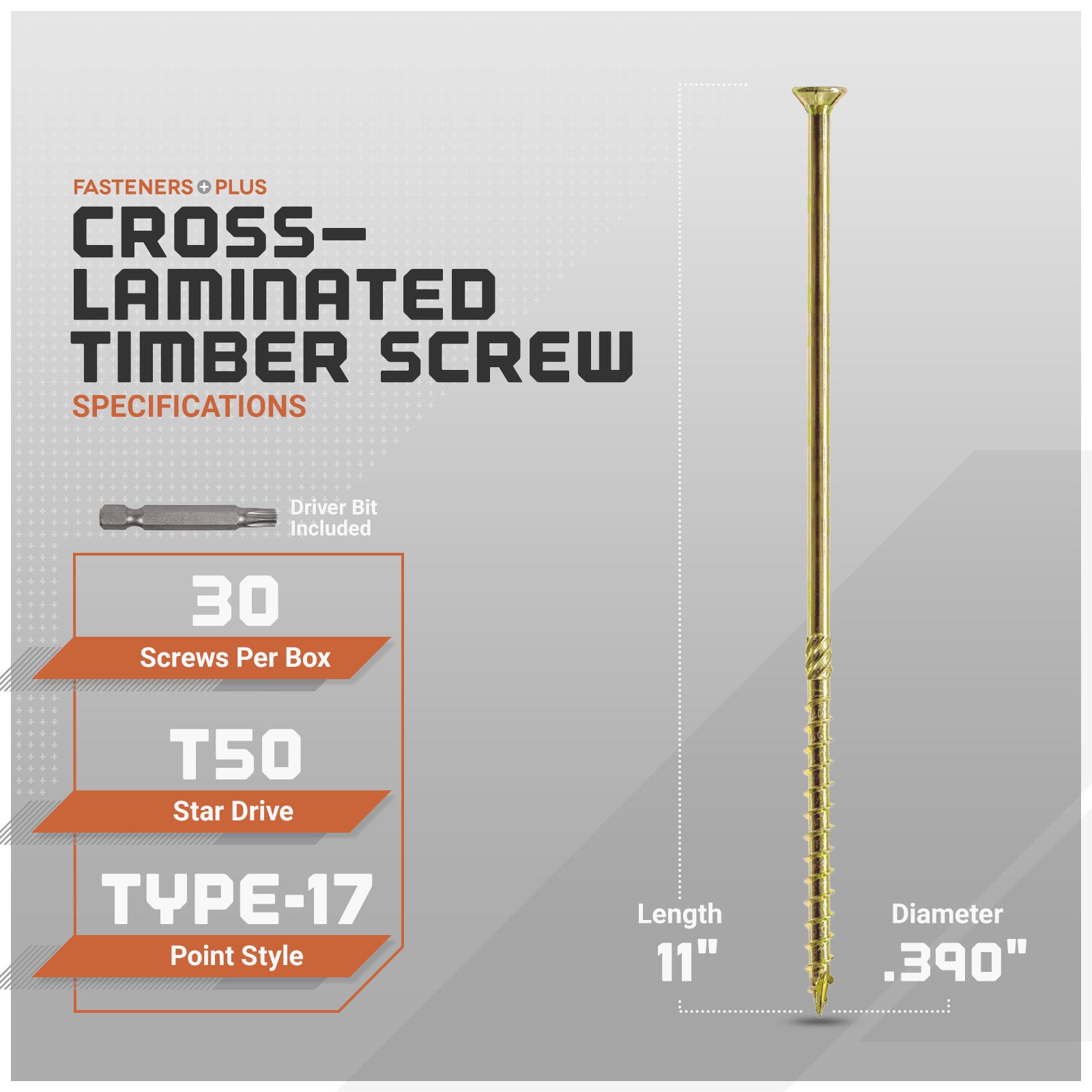 Strong-Drive SDCF Timber-CF Screw - Yellow Zinc - Specifications