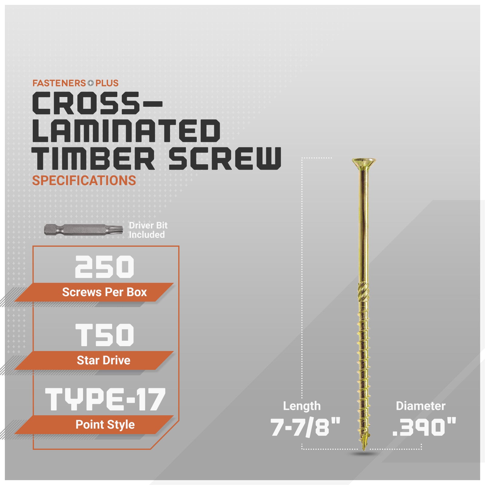 Strong-Drive SDCF Timber-CF Screw - Yellow Zinc - Specifications