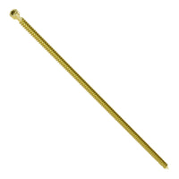 A single yellow zinc-coated Simpson Strong-Tie SDCFC Timber-CF screw.