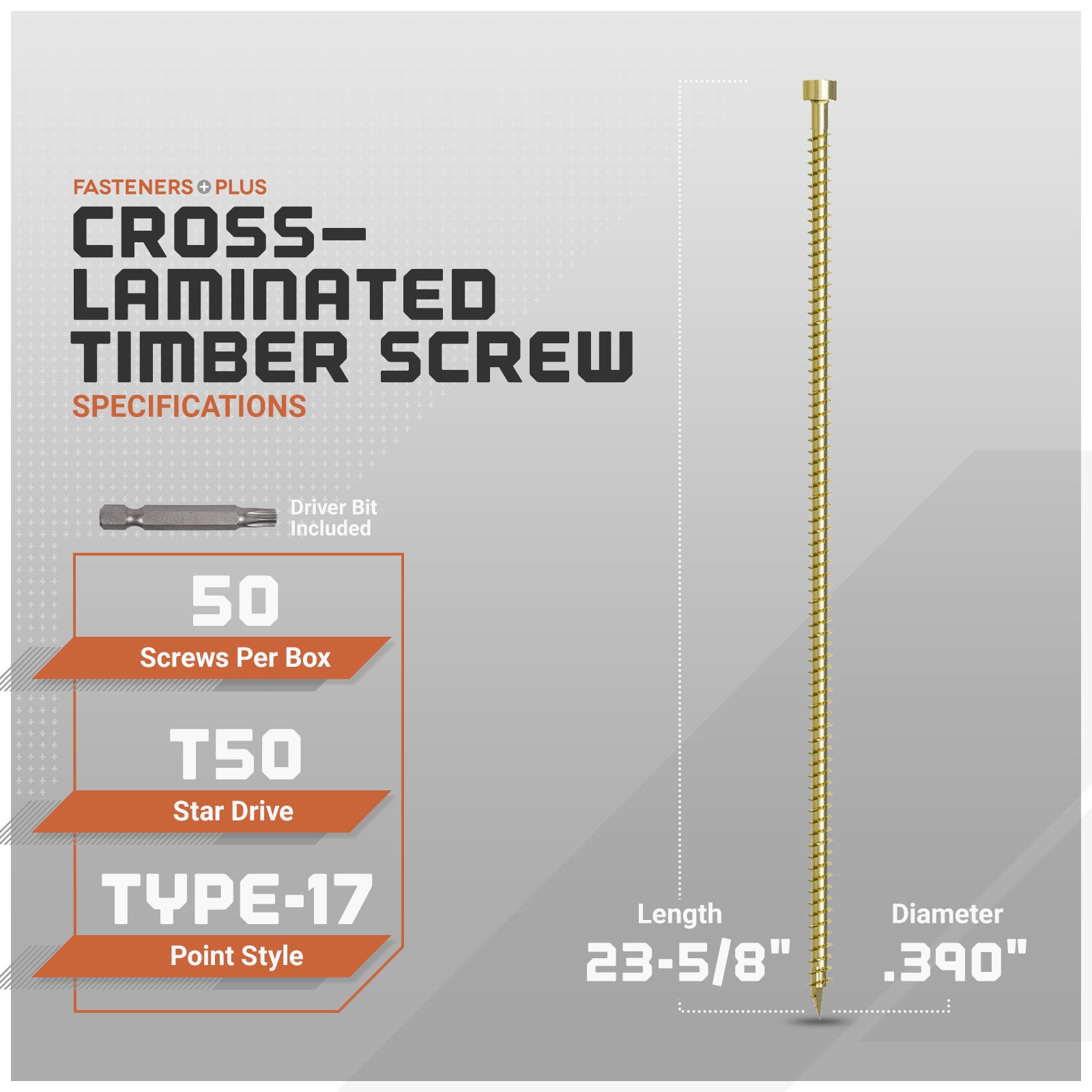 Strong-Drive SDCF Timber-CF Screw - Yellow Zinc - Specifications