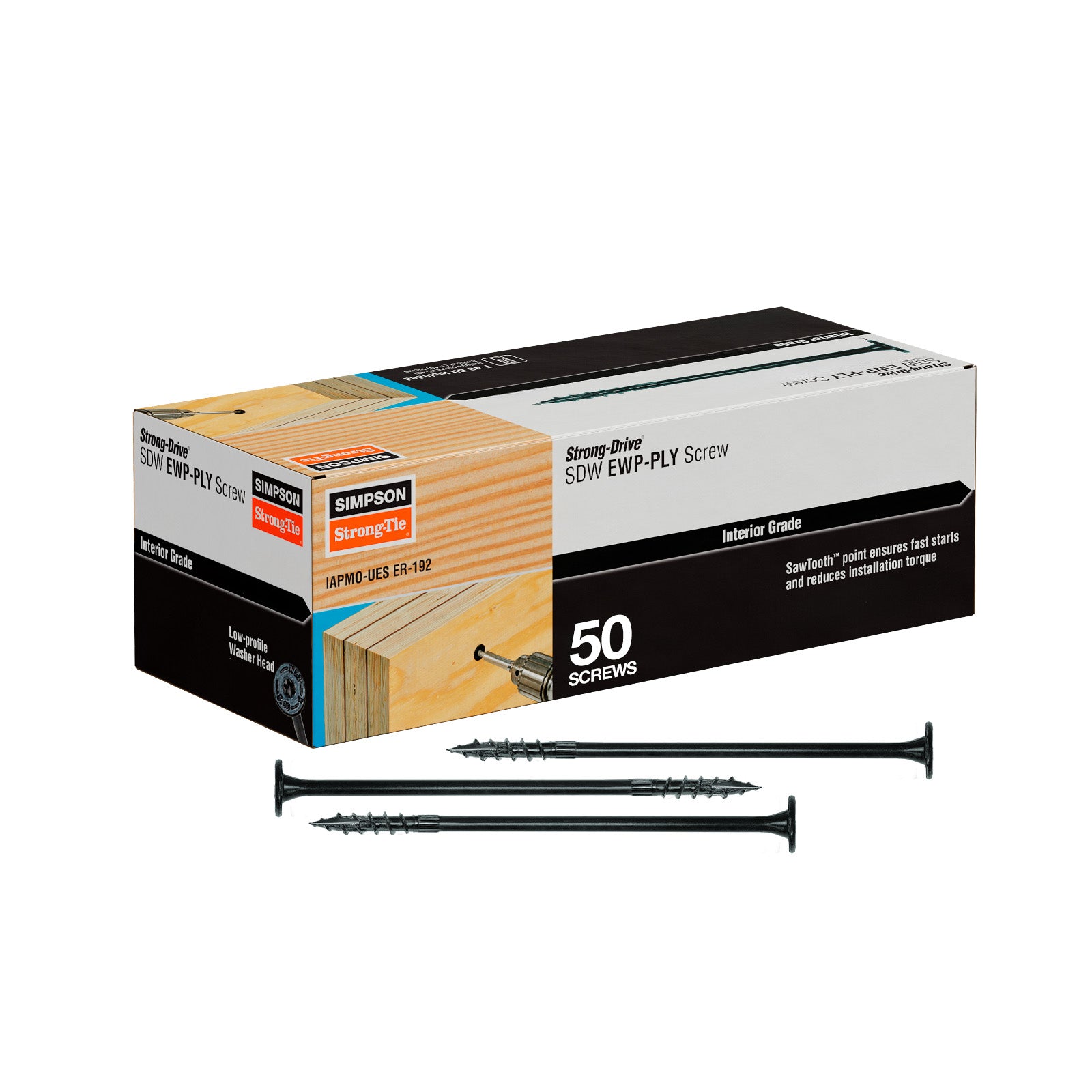 0.220" x 6-3/4" Strong-Tie SDW22634-R50 EWP-Ply Screw - E Coat, Pkg 50