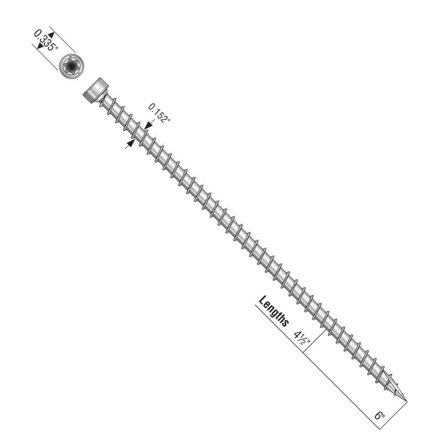 Simpson Strong-Tie SDWC15450B-KT Truss Plate Structural Screw specifications