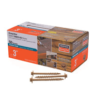 0.195" x 3" Strong-Tie SDWH19300DB-R50 Timber Hex Screw - Double Barrier Coating, Pkg 50