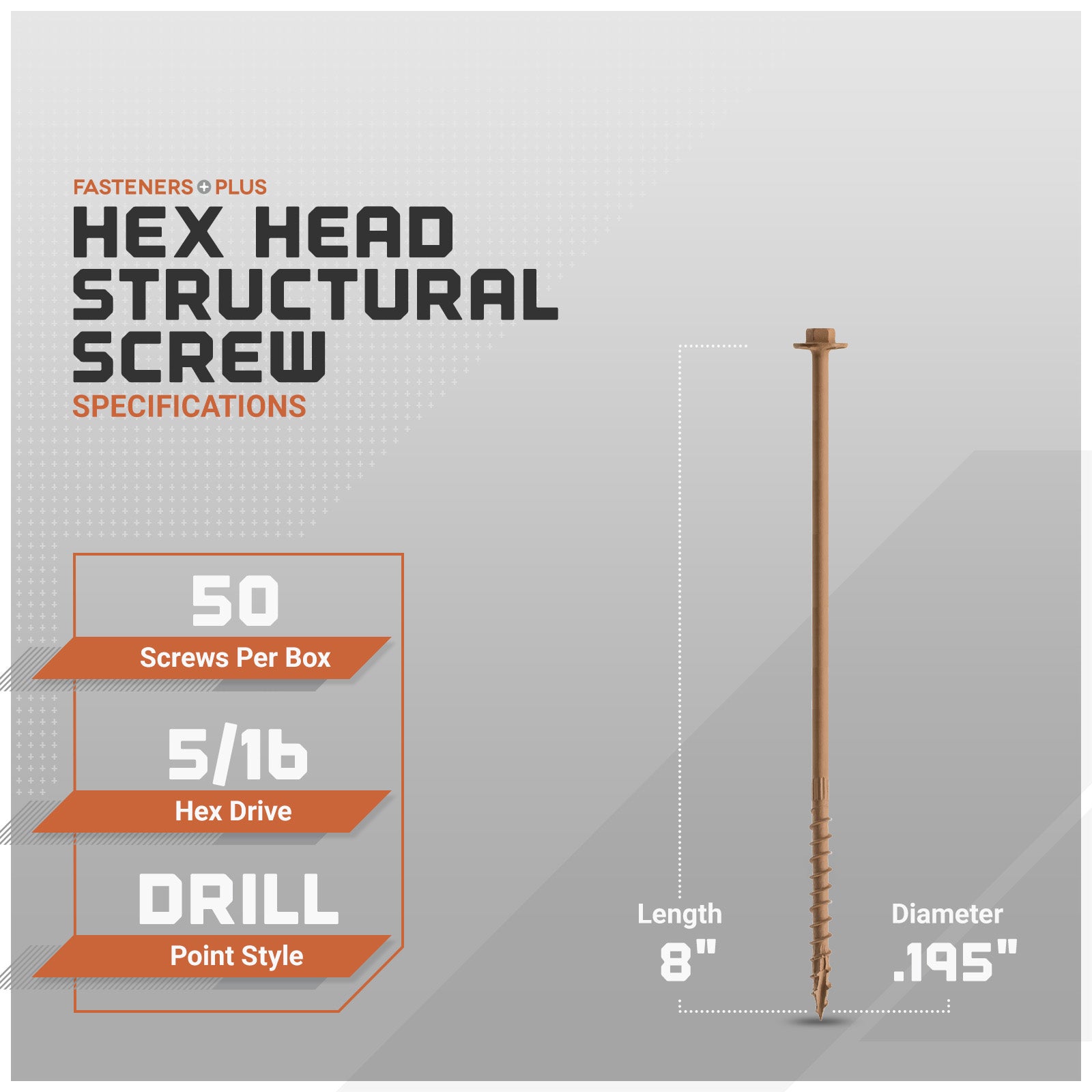 hex head structural screws specifications