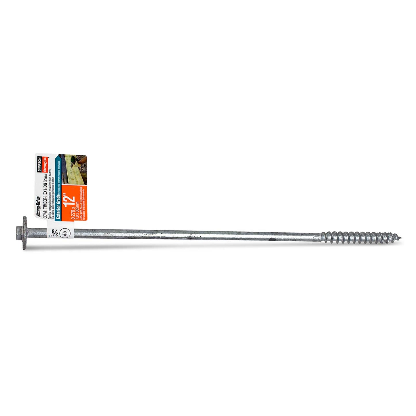 0.276" x 12" Strong-Tie SDWH271200G-RP1 Timber Hex Screw - Hot Dip Galvanized, Pkg 1