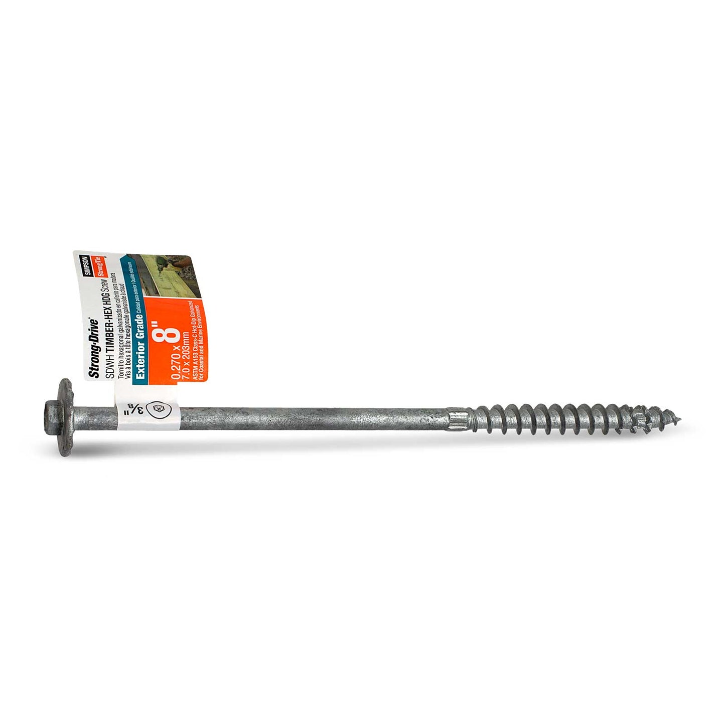 0.276" x 8" Strong-Tie SDWH27800G-RP1 Timber Hex Screw - Hot Dip Galvanized, Pkg 1