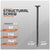 Structural screw with specifications on a gray background