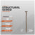 Structural screw with specifications on a gray background