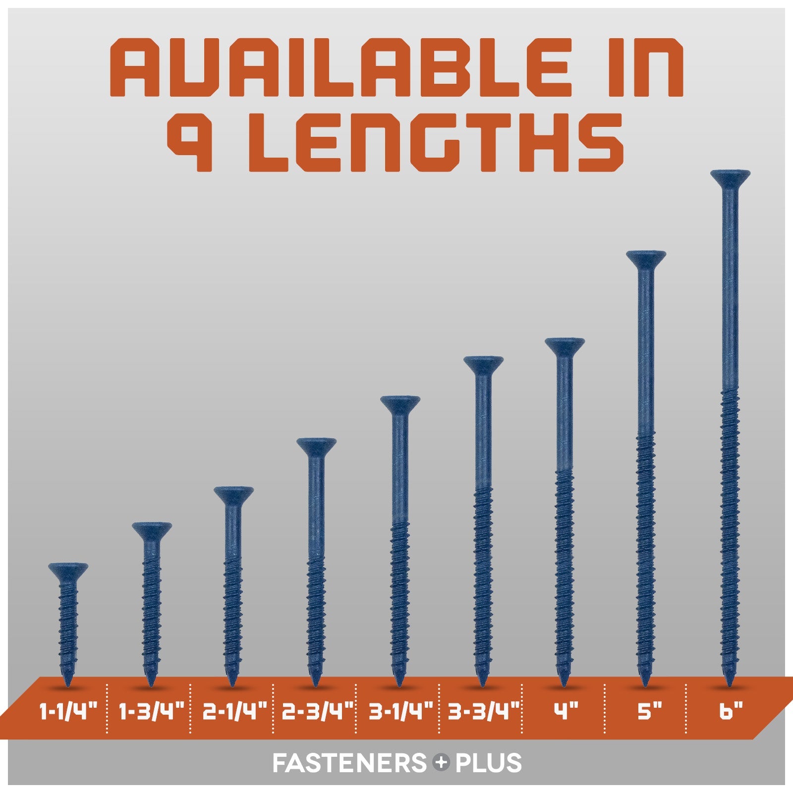 Available in 9 lengths