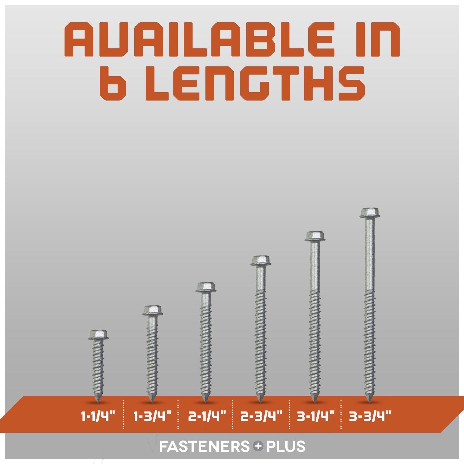 Available in 6 lengths