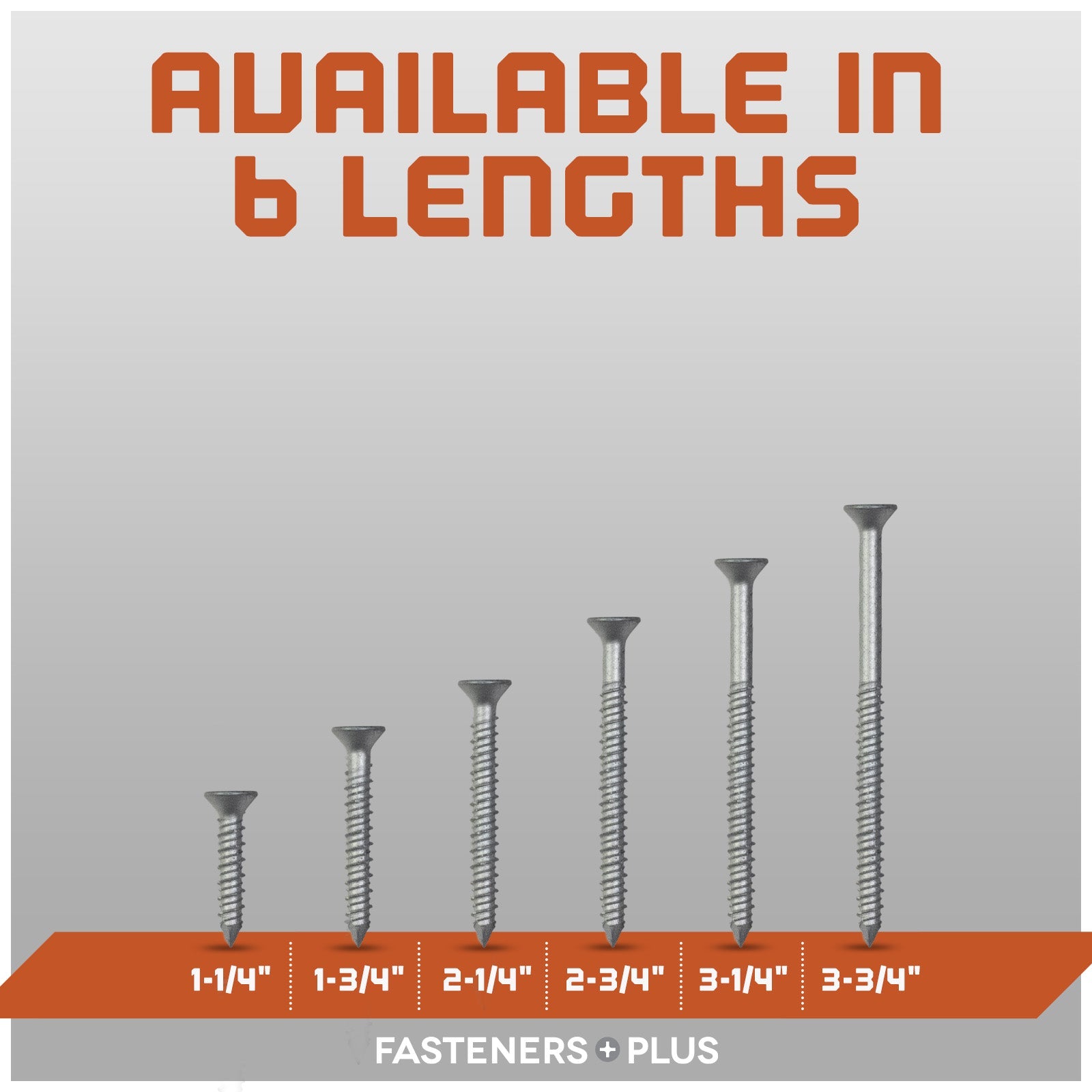 Available in 6 lengths