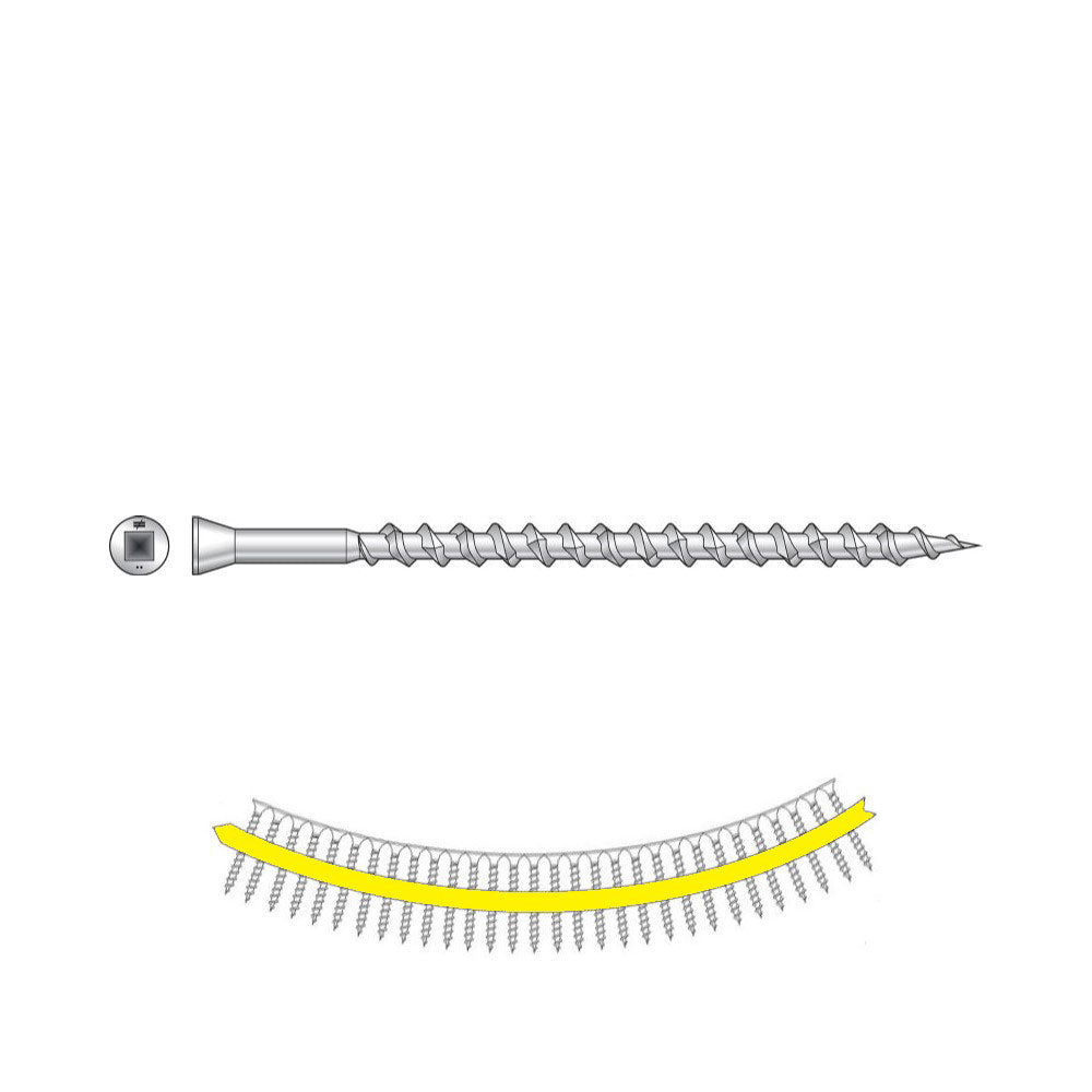 #7 x 2-1/2" Quik Drive 305 Stainless Steel Trim-Head Deck Screw, Pkg 1000