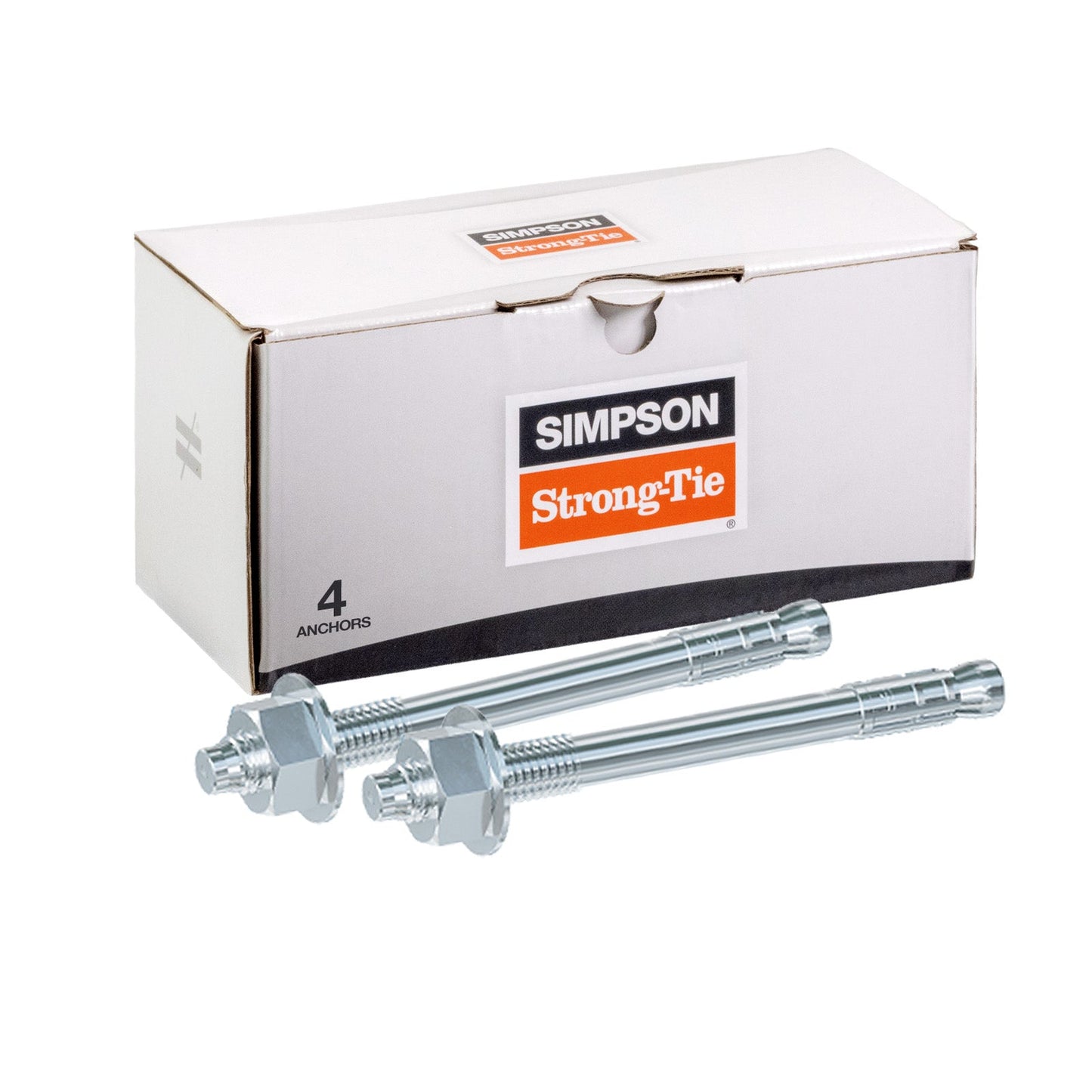 1" x 10" Strong-Tie Strong Bolt 2 Wedge Anchor Fully-Assembled, Zinc Plated, Pkg 4