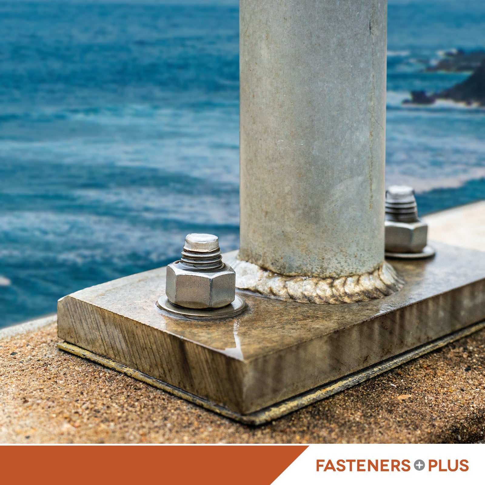 Simpson Strong Bolt 2 Fully Assembled Wedge Anchor - Fully Installed into Steel and Concrete Ocean Application