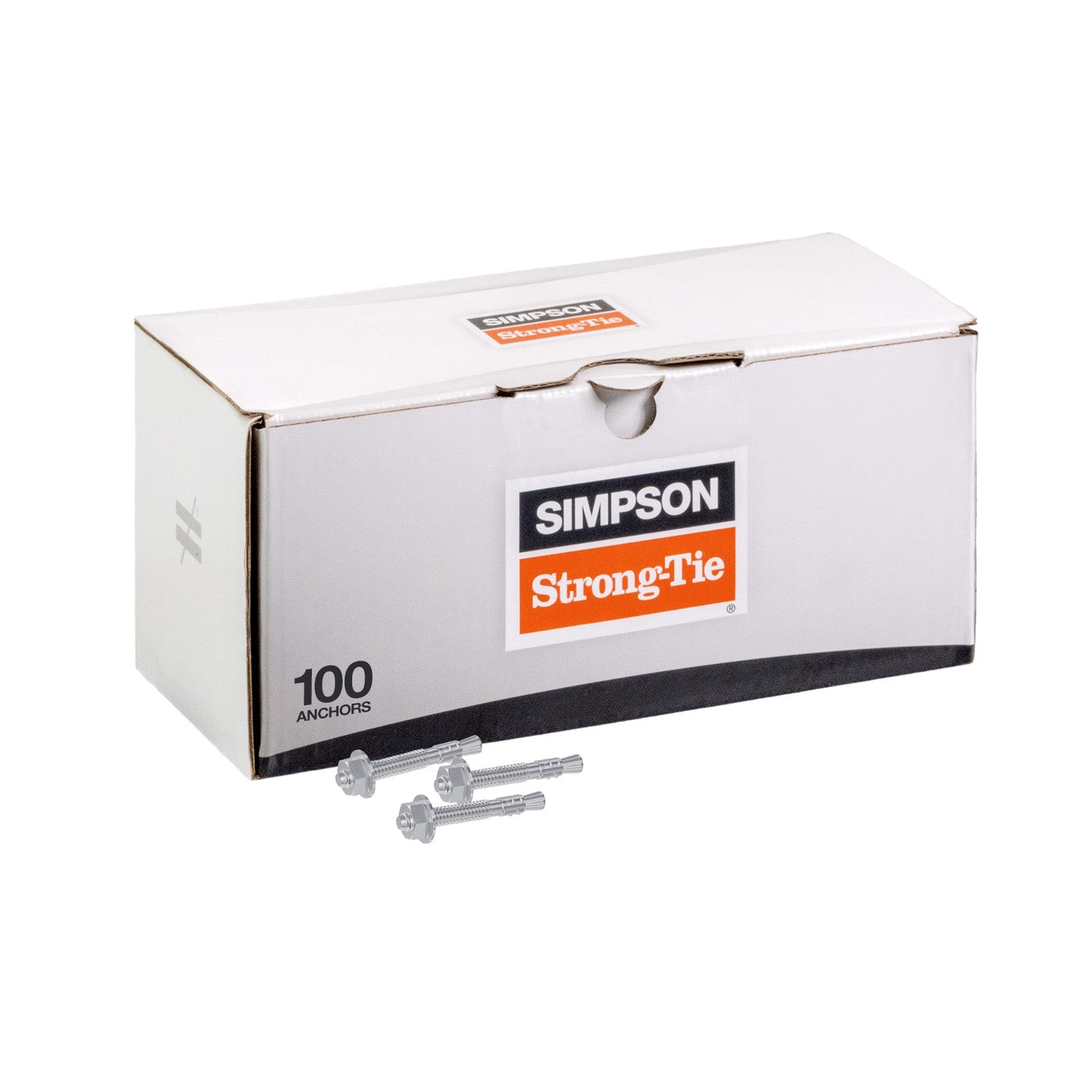 1/4" x 2-1/4" Strong-Tie Strong Bolt 2 Wedge Anchor Fully Assembled, 304 Stainless Steel, Pkg 100