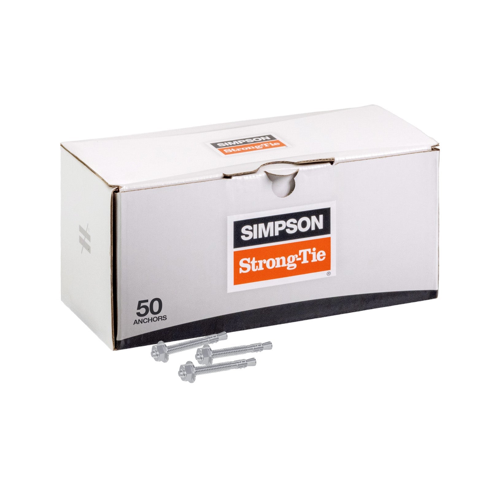 Simpson 3/8" x 3-1/2" Strong Bolt 2 Fully Assembled Wedge Anchor - 316 Stainless Steel, Pkg 50