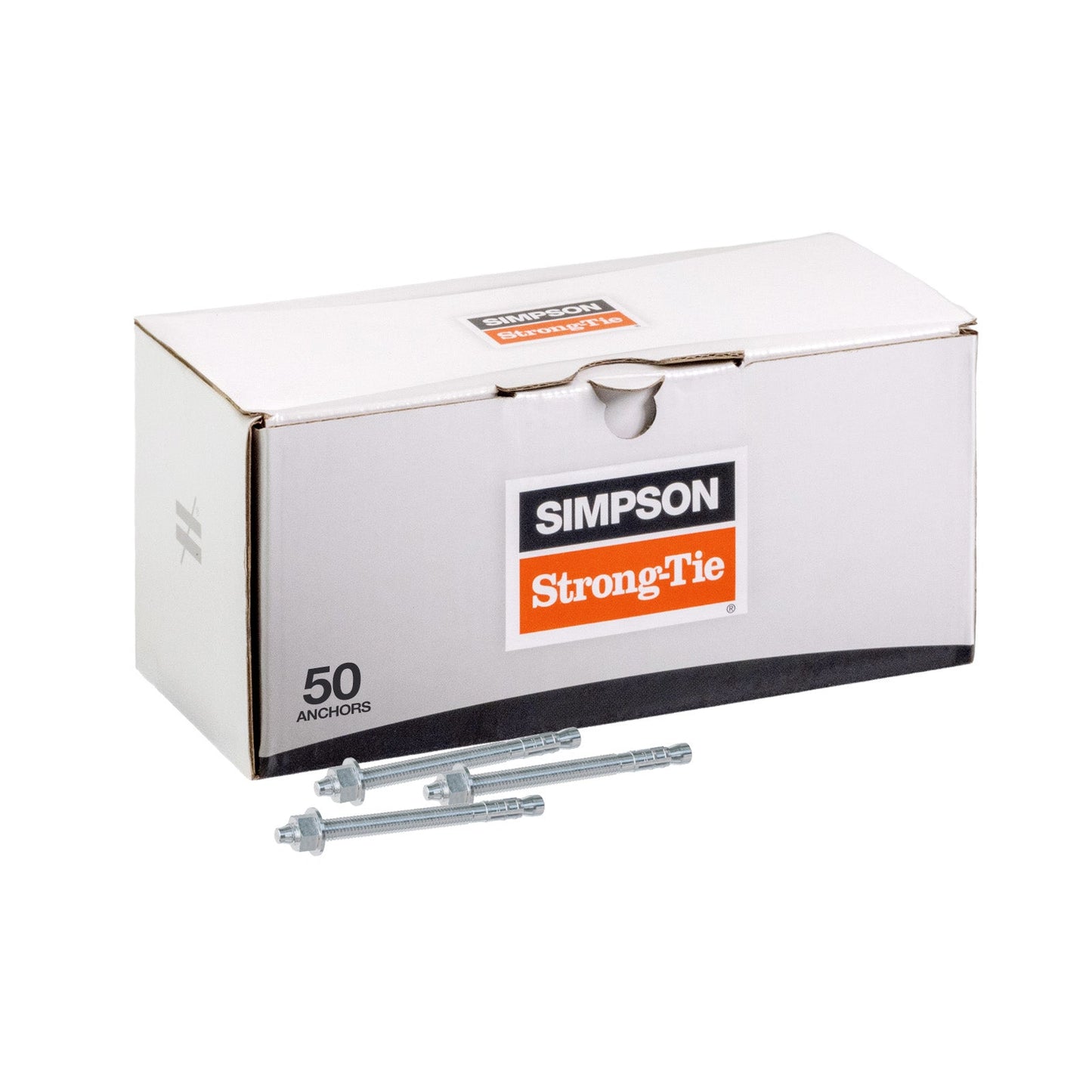 3/8" x 5" Strong-Tie Strong Bolt 2 Wedge Anchor Fully-Assembled, Zinc Plated, Pkg 50