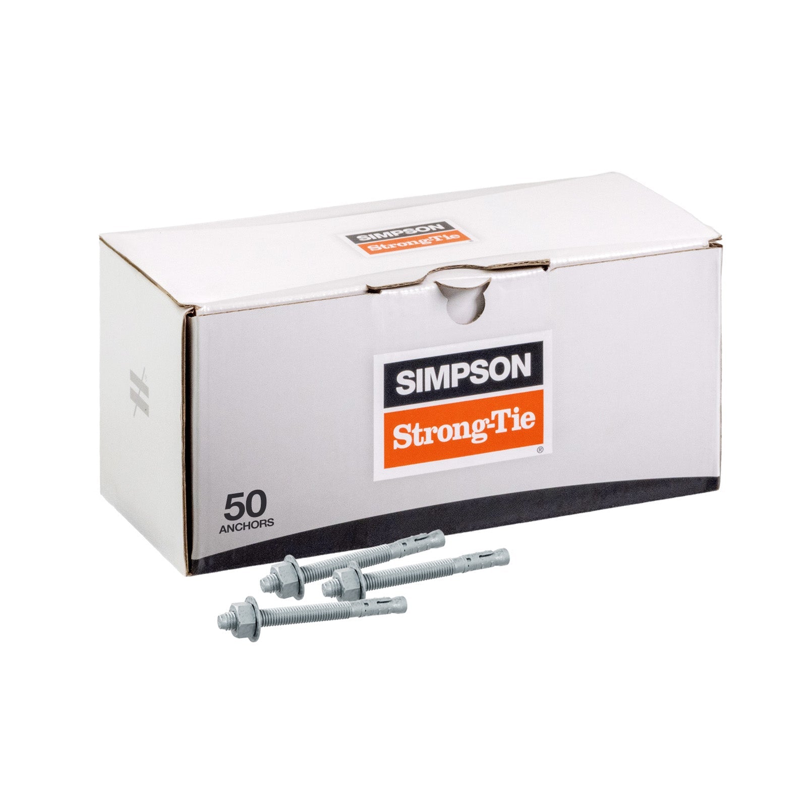 Simpson 3/8" x 5" Strong Bolt 2 Fully Assembled Wedge Anchor - Mechanically Galvanized, Pkg 50