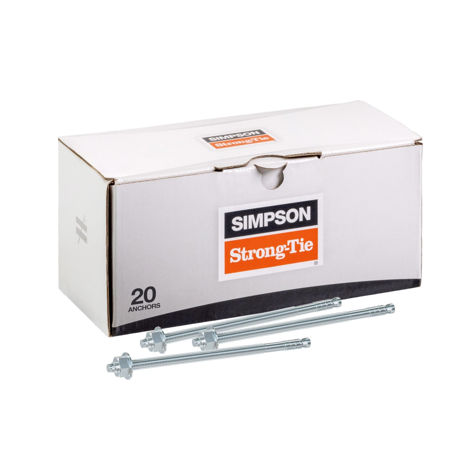 1/2" x 10" Strong-Tie Strong Bolt 2 Wedge Anchor Fully-Assembled, Zinc Plated, Pkg 20