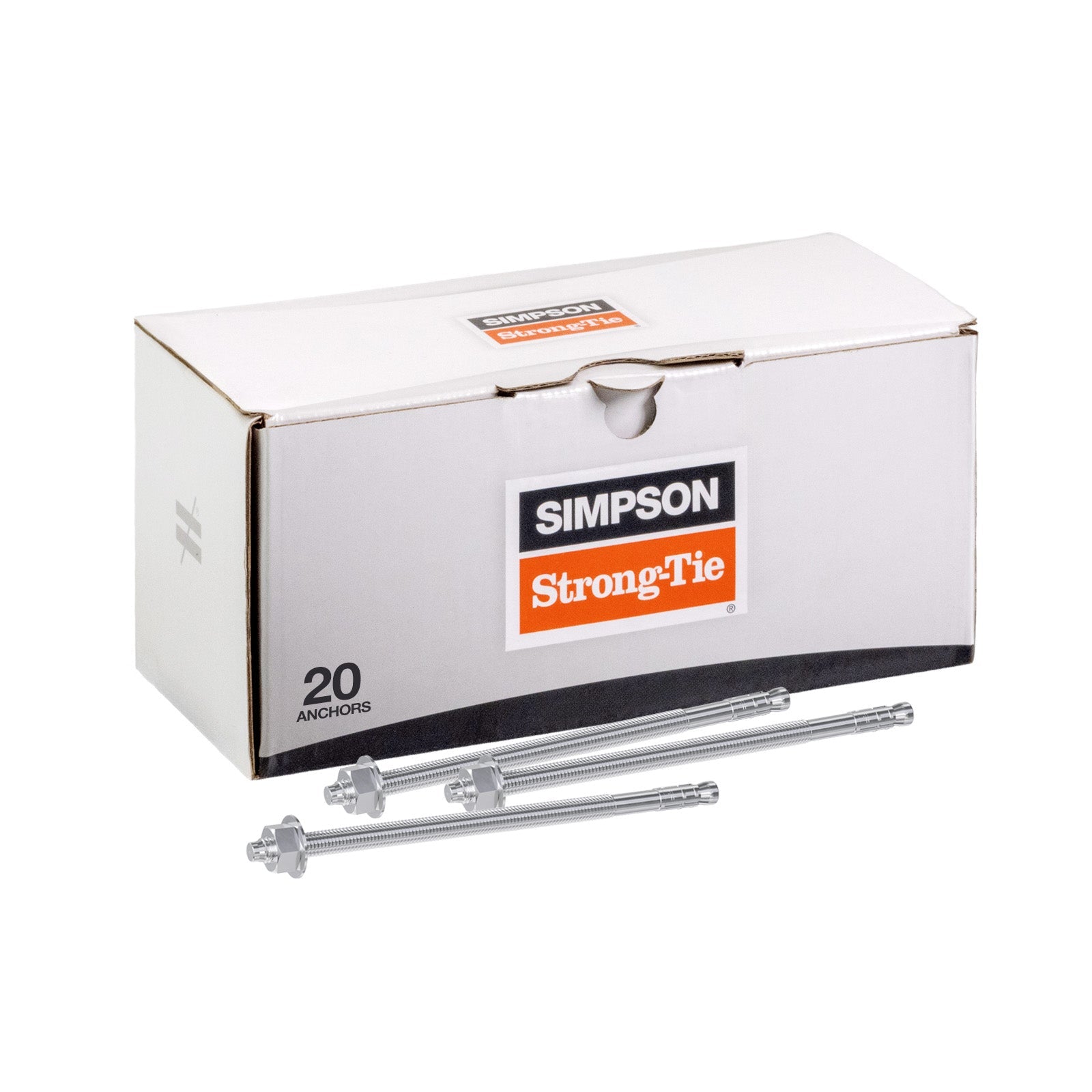 Simpson 1/2" x 10" Strong Bolt 2 Fully Assembled Wedge Anchor - 316 Stainless Steel, Pkg 20