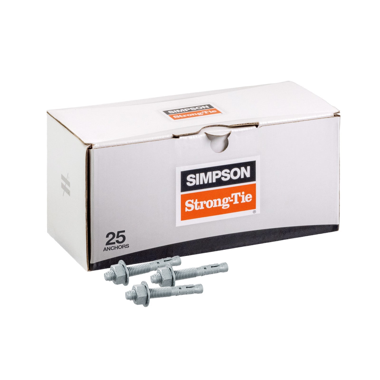 Simpson 1/2" x 2-3/4" Strong Bolt 2 Fully Assembled Wedge Anchor - Mechanically Galvanized, Pkg 25