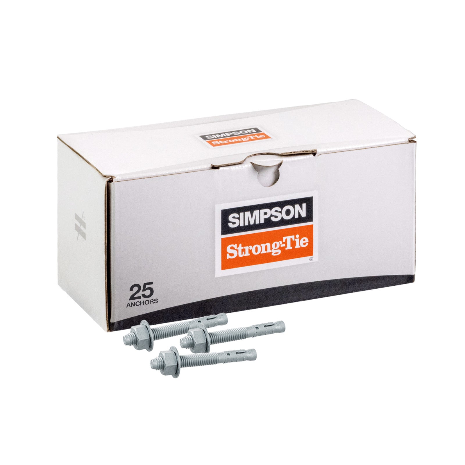 Simpson 1/2" x 3-3/4" Strong Bolt 2 Fully Assembled Wedge Anchor - Mechanically Galvanized, Pkg 25