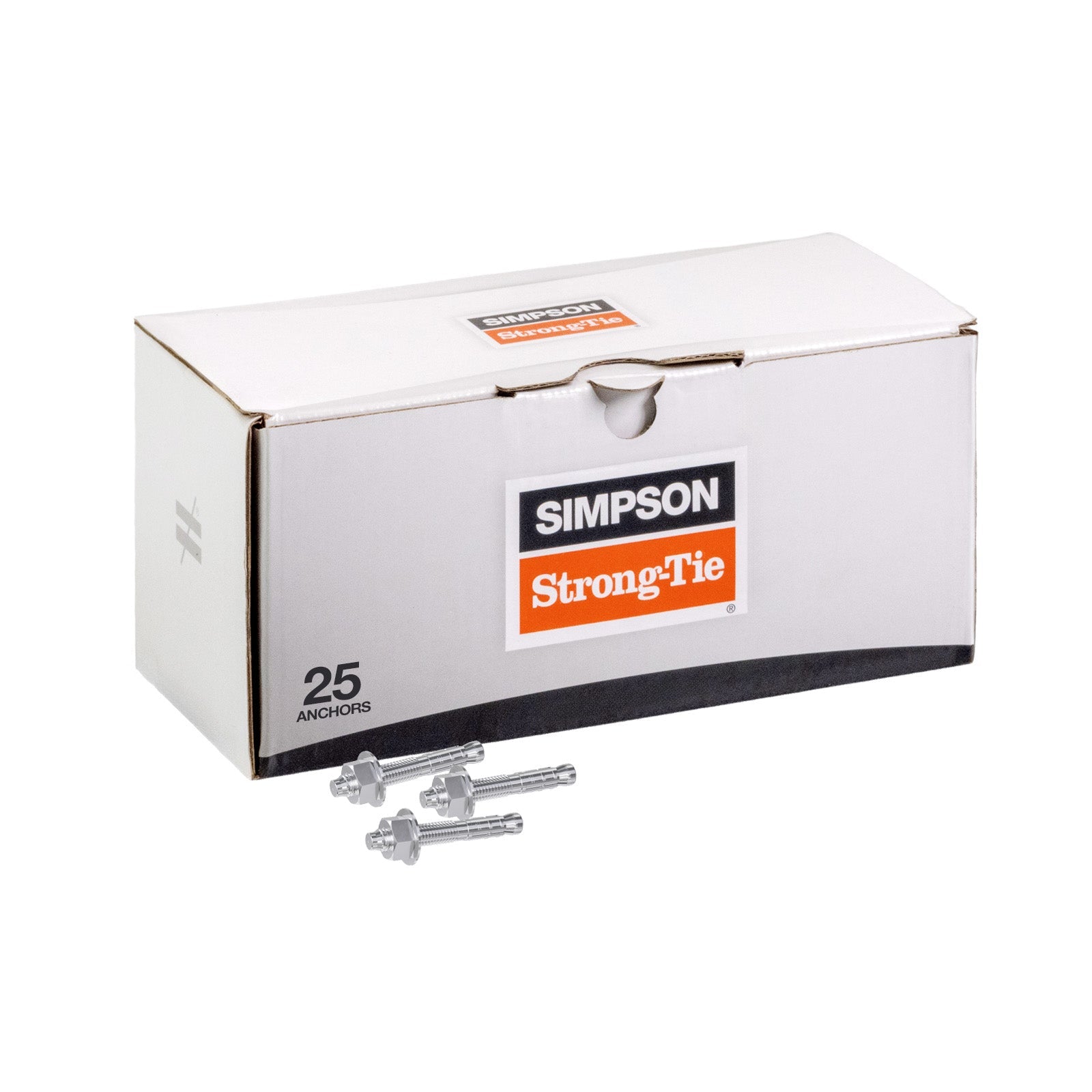 Simpson 1/2" x 3-3/4" Strong Bolt 2 Fully Assembled Wedge Anchor - 304 Stainless Steel, Pkg 25