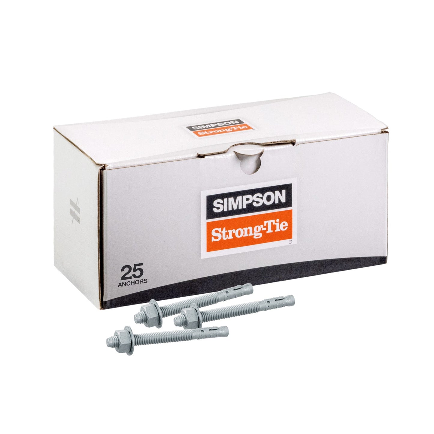 Simpson 1/2" x 5-1/2" Strong Bolt 2 Fully Assembled Wedge Anchor - Mechanically Galvanized, Pkg 25