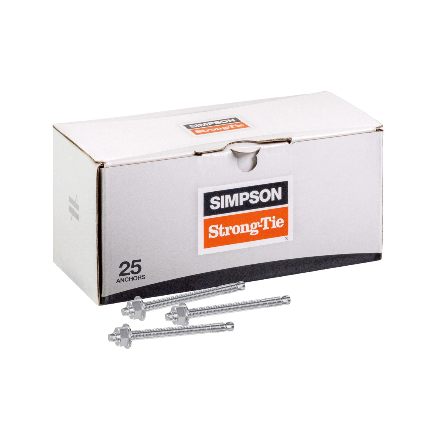 Simpson 1/2" x 7" Strong Bolt 2 Fully Assembled Wedge Anchor - 316 Stainless Steel, Pkg 25