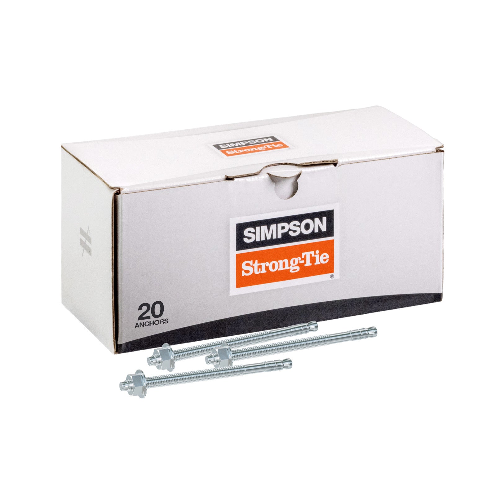 1/2" x 8-1/2" Strong-Tie Strong Bolt 2 Wedge Anchor Fully-Assembled, Zinc Plated, Pkg 20