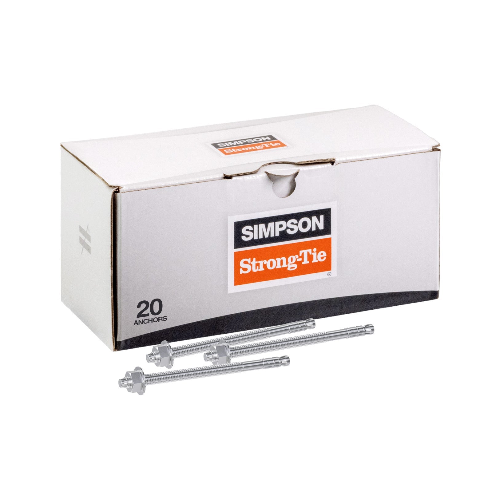 Simpson 1/2" x 8-1/2" Strong Bolt 2 Fully Assembled Wedge Anchor - 304 Stainless Steel, Pkg 20