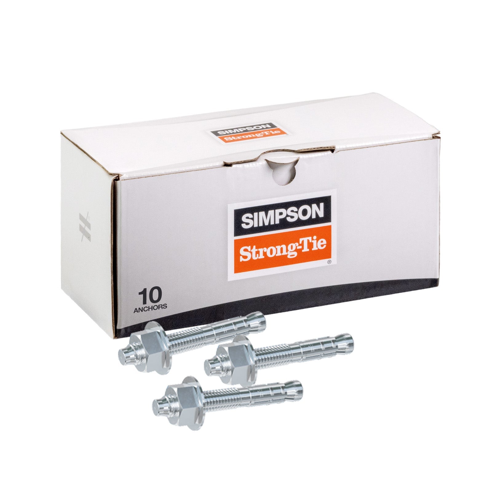 3/4" x 5-1/2" Strong-Tie Strong Bolt 2 Wedge Anchor Fully-Assembled, Zinc Plated, Pkg 10