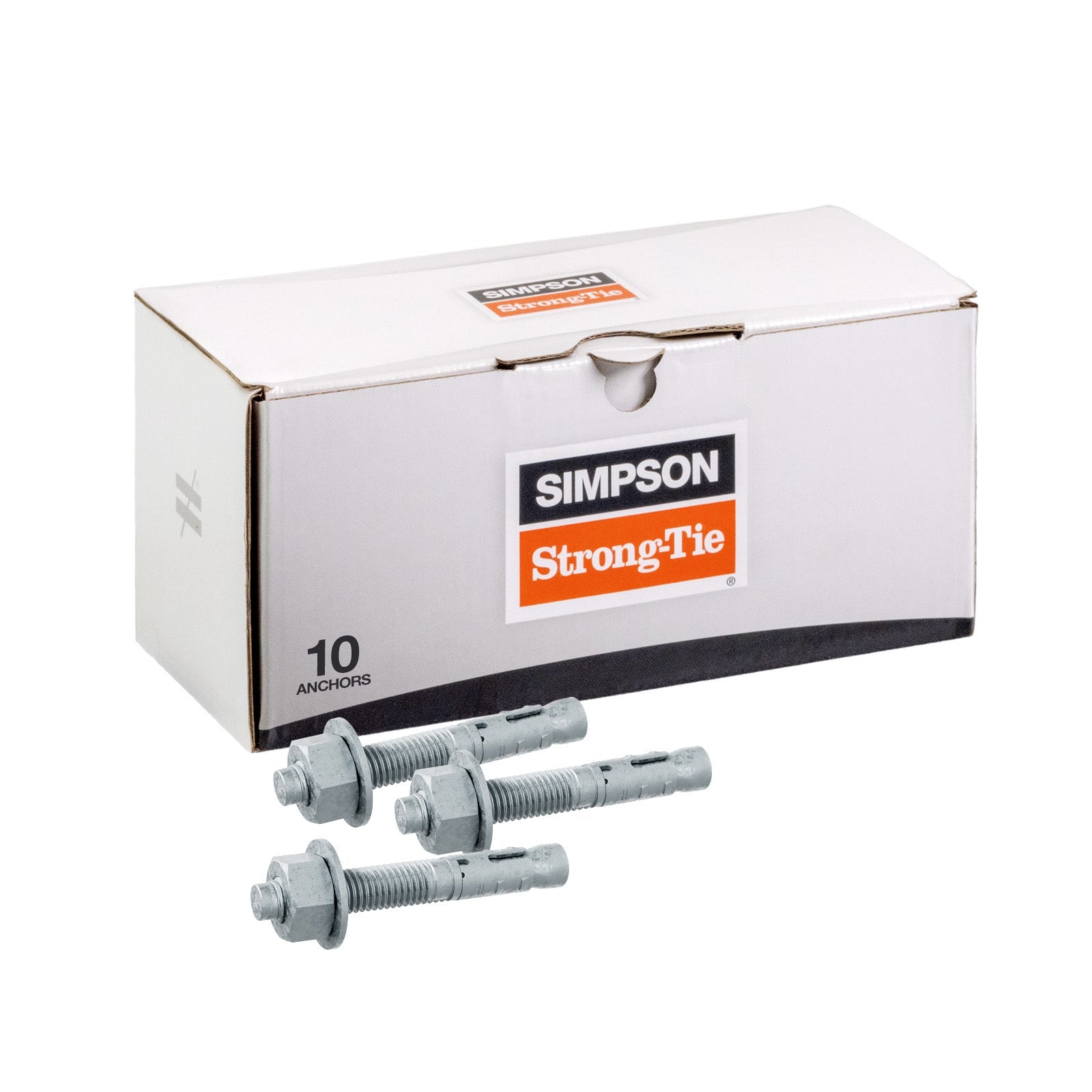 Simpson 3/4" x 5-1/2" Strong Bolt 2 Fully Assembled Wedge Anchor - Mechanically Galvanized, Pkg 10