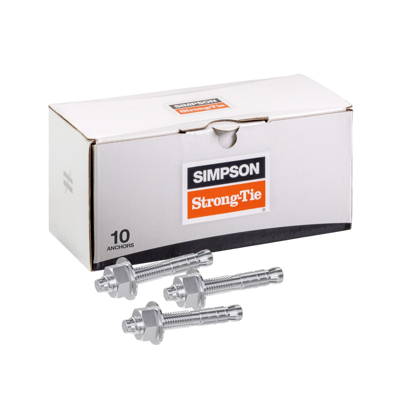 Simpson 3/4" x 5-1/2" Strong Bolt 2 Fully Assembled Wedge Anchor - 304 Stainless Steel, Pkg 10