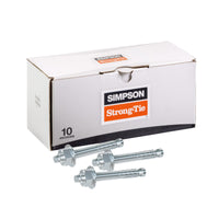 3/4" x 6-1/4" Strong-Tie Strong Bolt 2 Wedge Anchor Fully-Assembled, Zinc Plated, Pkg 10
