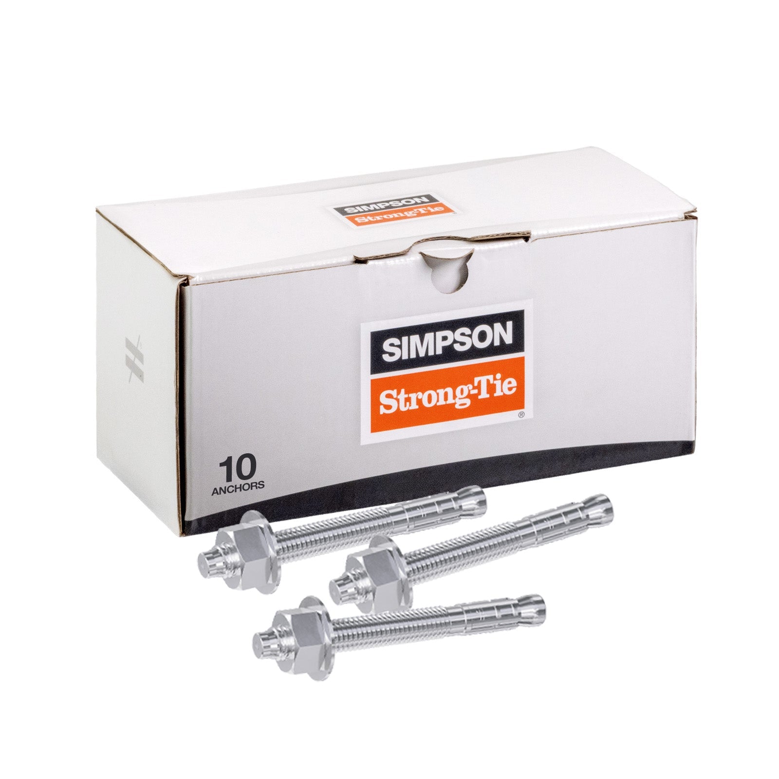 Simpson 3/4" x 7" Strong Bolt 2 Fully Assembled Wedge Anchor - 304 Stainless Steel, Pkg 10