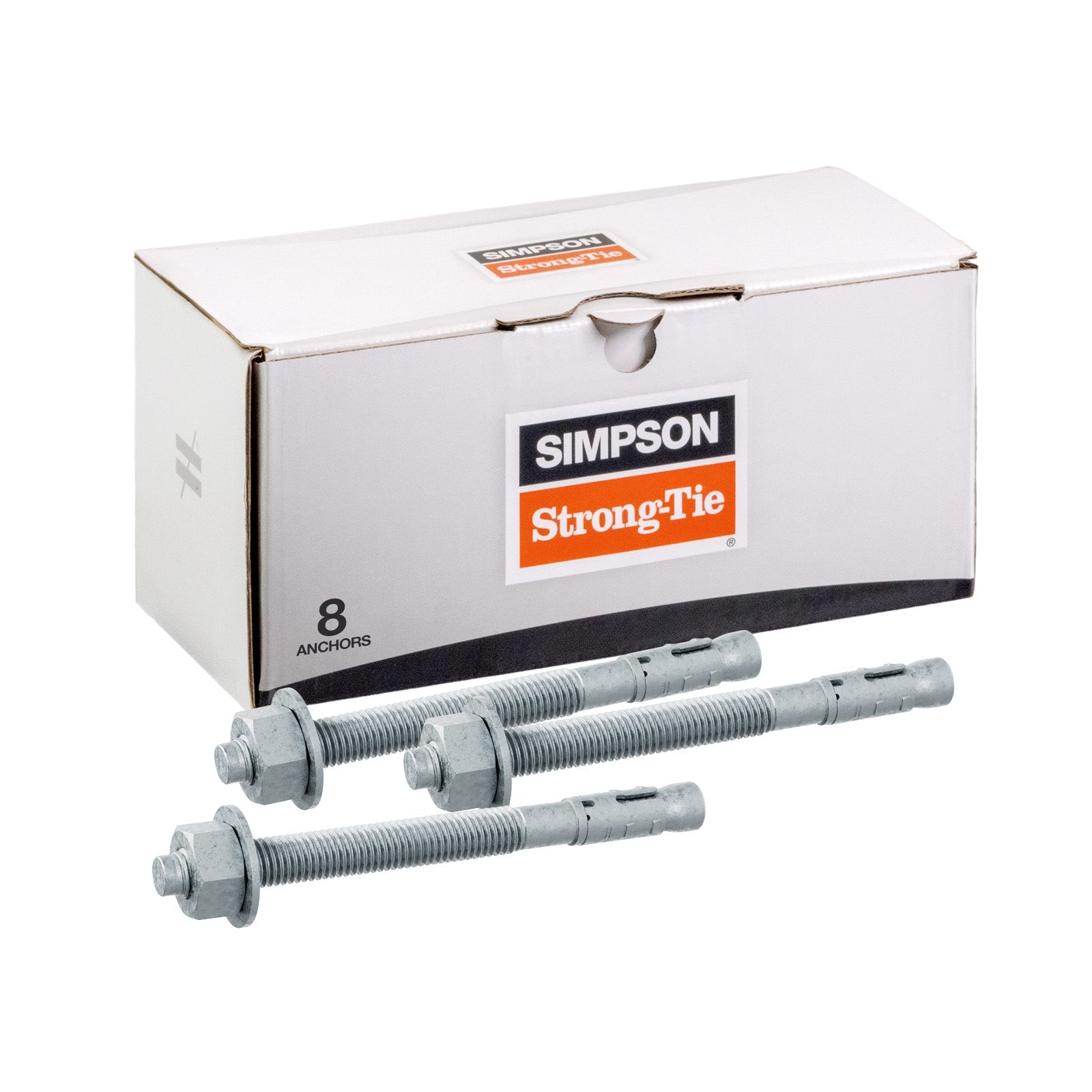 Simpson 3/4" x 8-1/2" Strong Bolt 2 Fully Assembled Wedge Anchor - Mechanically Galvanized, Pkg 8