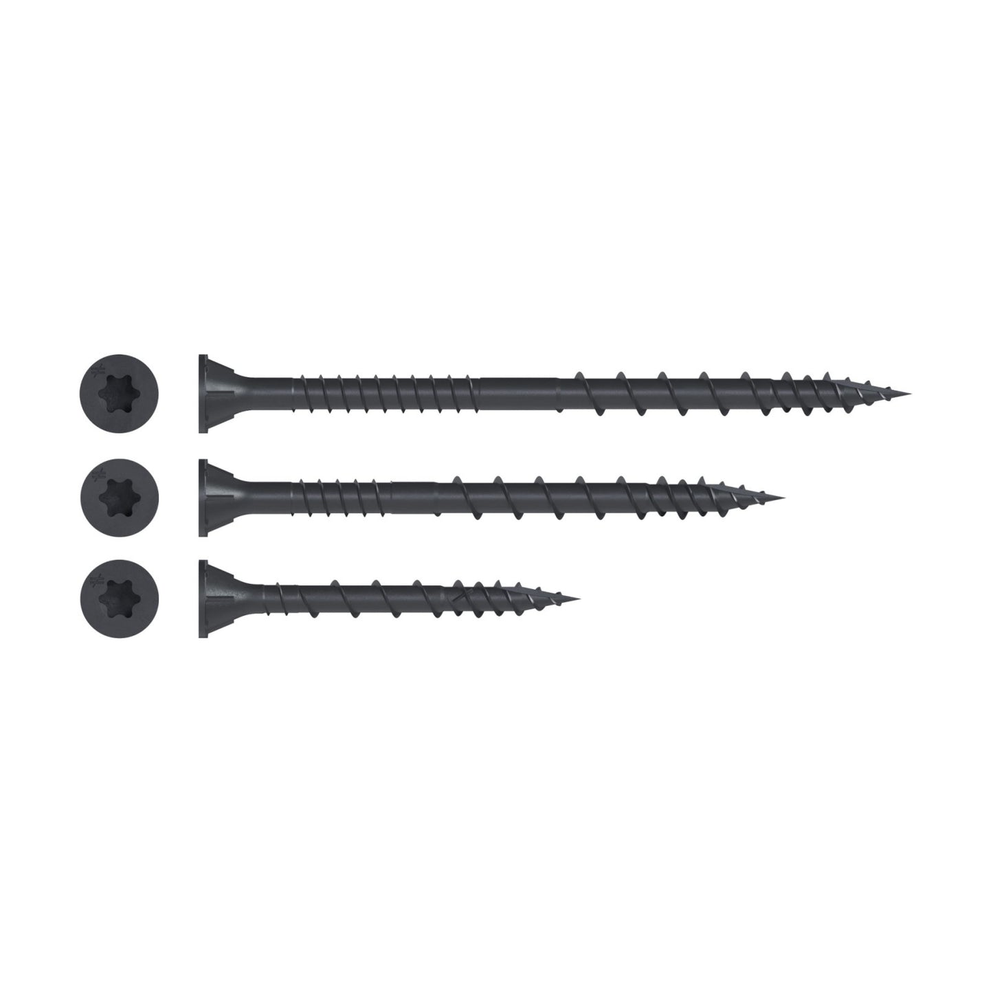 #8 x 1-5/8" Simpson Strong-Tie Deck-Drive T25 DSV Wood Screw - Quik Guard Coating, Black, Pkg. 480