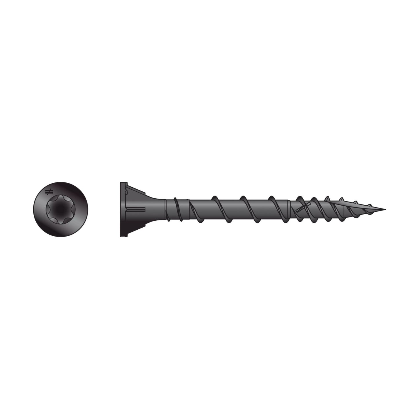#8 x 1-5/8" Simpson Strong-Tie Deck-Drive T25 DSV Wood Screw - Quik Guard Coating, Black, Pkg. 480