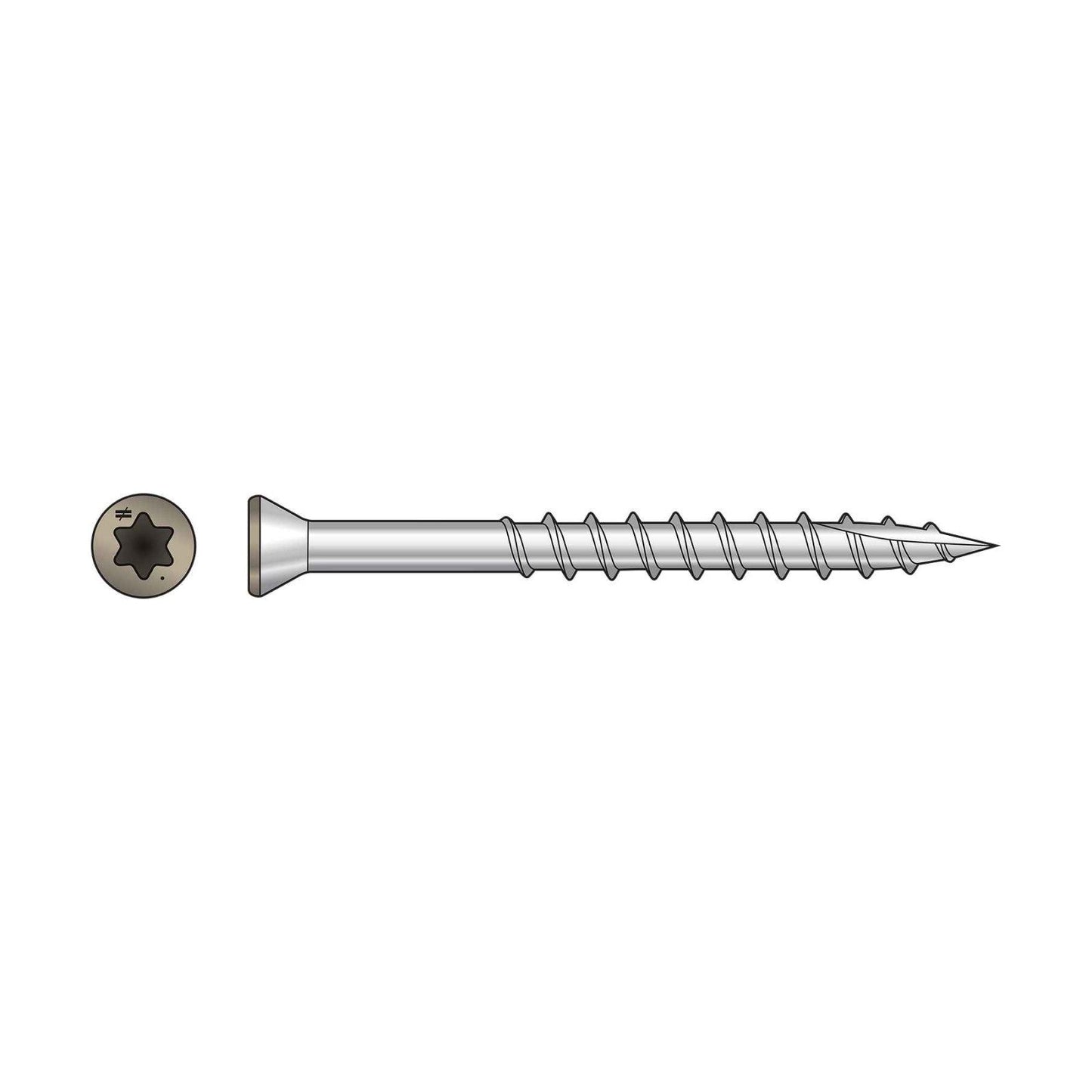 Simpson T07162FTPTN02 #7 1-5/8" T15 Trim-Head Screw - 316 Stainless Steel, Tan 02 - Pkg 350