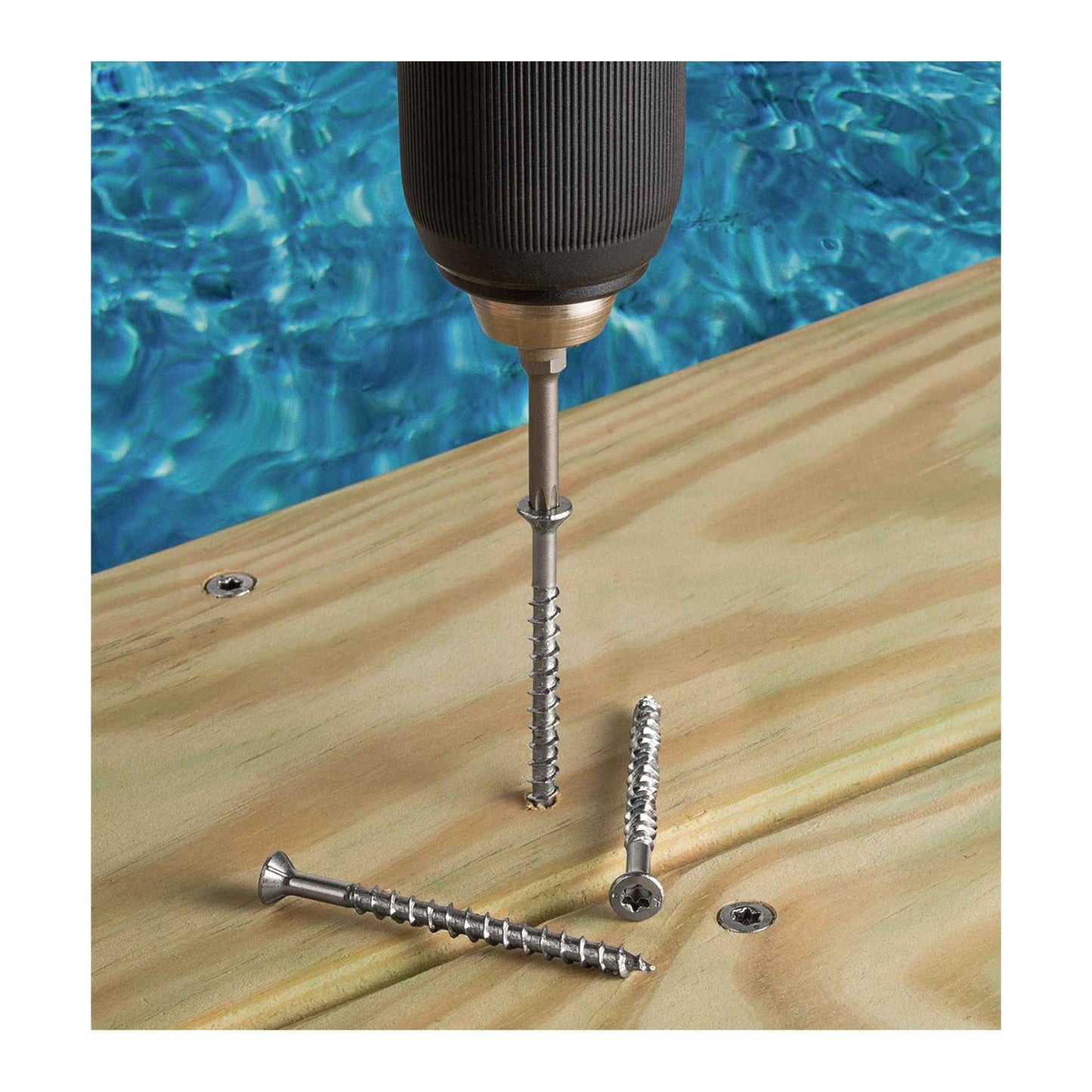 Simpson T10450WPCM #10 x 4-1/2" T25 DWP Flat Head Wood Screw - Type 316 Stainless Steel, Pkg 1,000