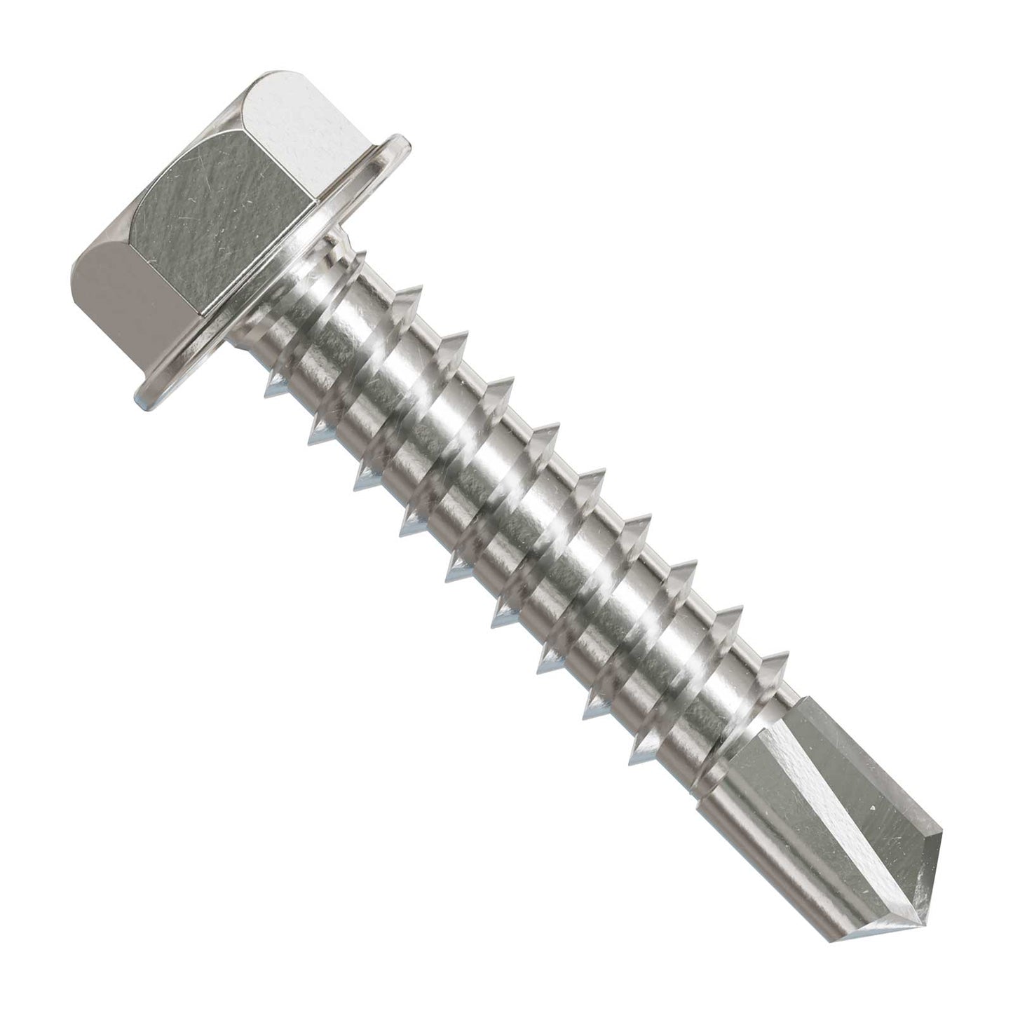 #12 x 1" Simpson Self-Drilling Hex-Washer Head Screw - 316 Stainless Steel, Pkg 100