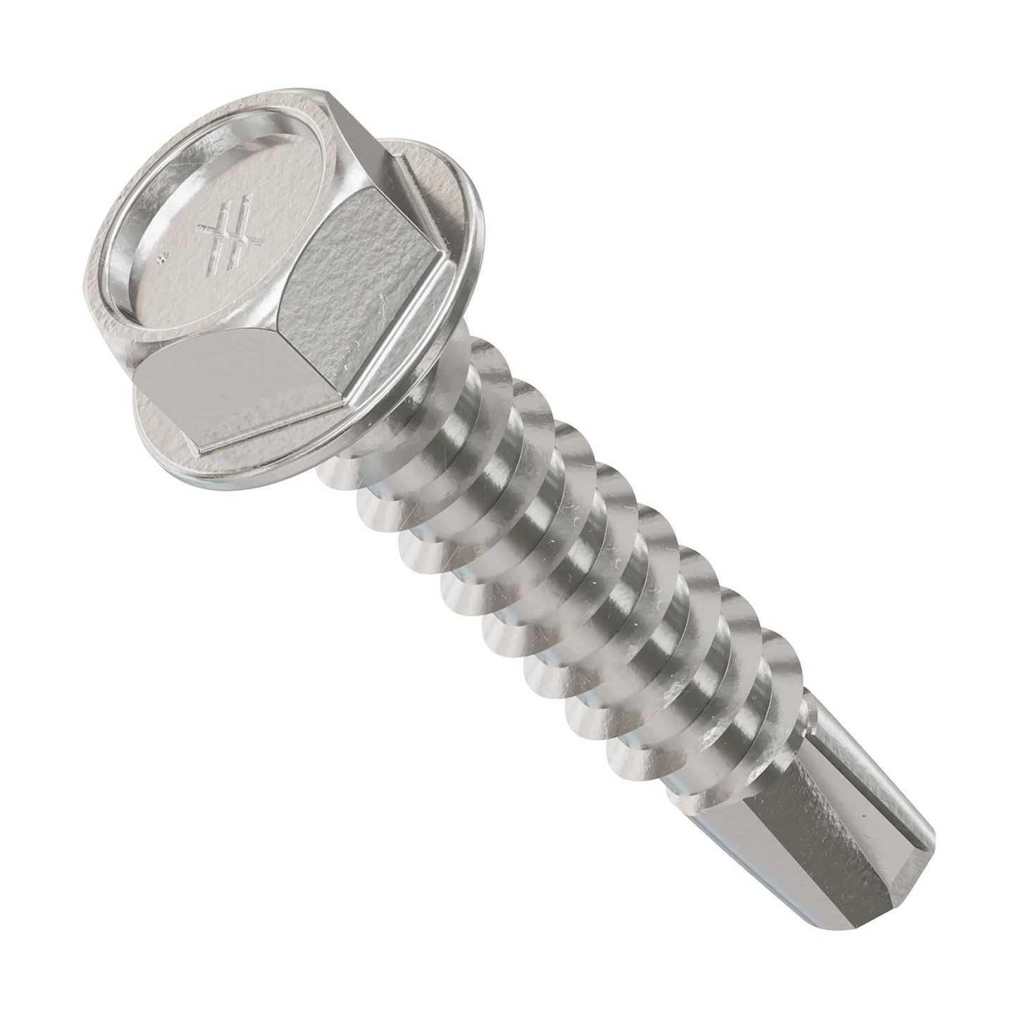 #12 x 1" Simpson Self-Drilling Hex-Washer Head Screw - 316 Stainless Steel, Pkg 100