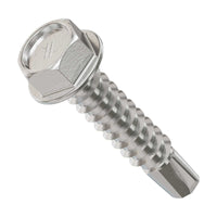 #12 x 1" Simpson Self-Drilling Hex-Washer Head Screw - 316 Stainless Steel, Pkg 100